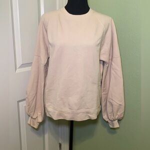 Catherine Malandrino beige puffy sleeved sweater Medium crew neck